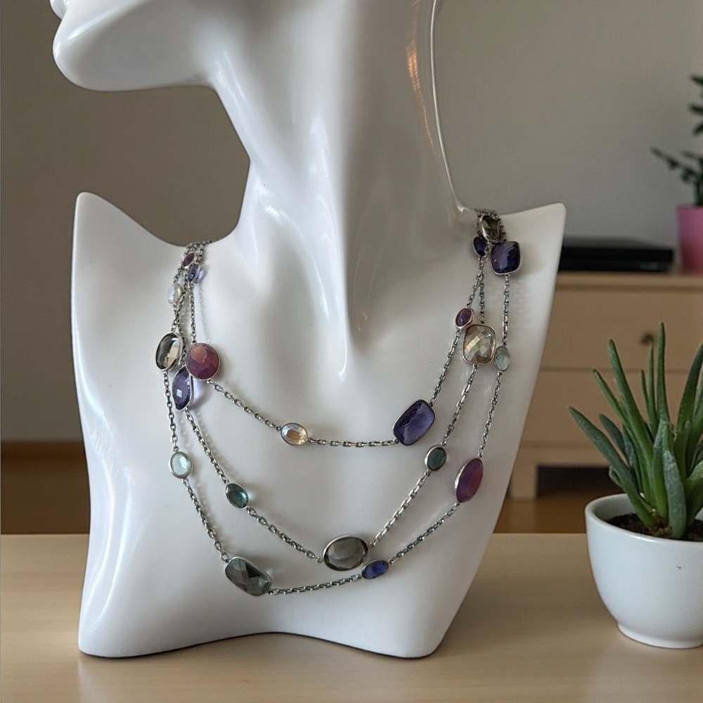 Authentic Swarovski Colorful Gemstone Necklace - Picture 1 of 4